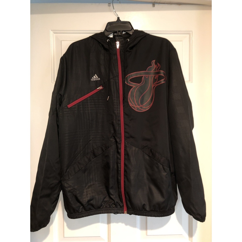 Adidas Jacket Men's Med Miami Heat Limited Edition Zip NBA Windbreaker